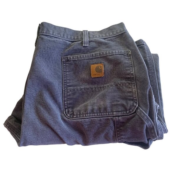 Carhartt Dungaree Fit Carpenter Pants Gray Blue Men's 40 × 32 Work Jeans B11 PTB - Picture 8 of 8
